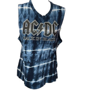 AC/DC Band Tie Dye Men’s Sleeveless Shirt M